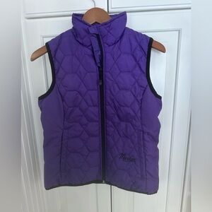 Women's  Purple Quilted Vest with 2 side open pockets